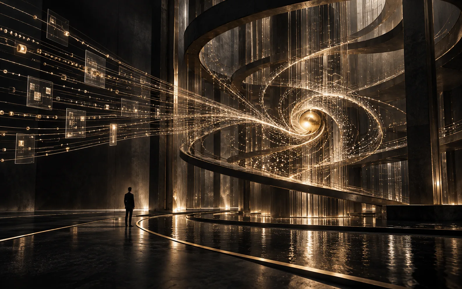 Abstract visualization of connected intelligent systems